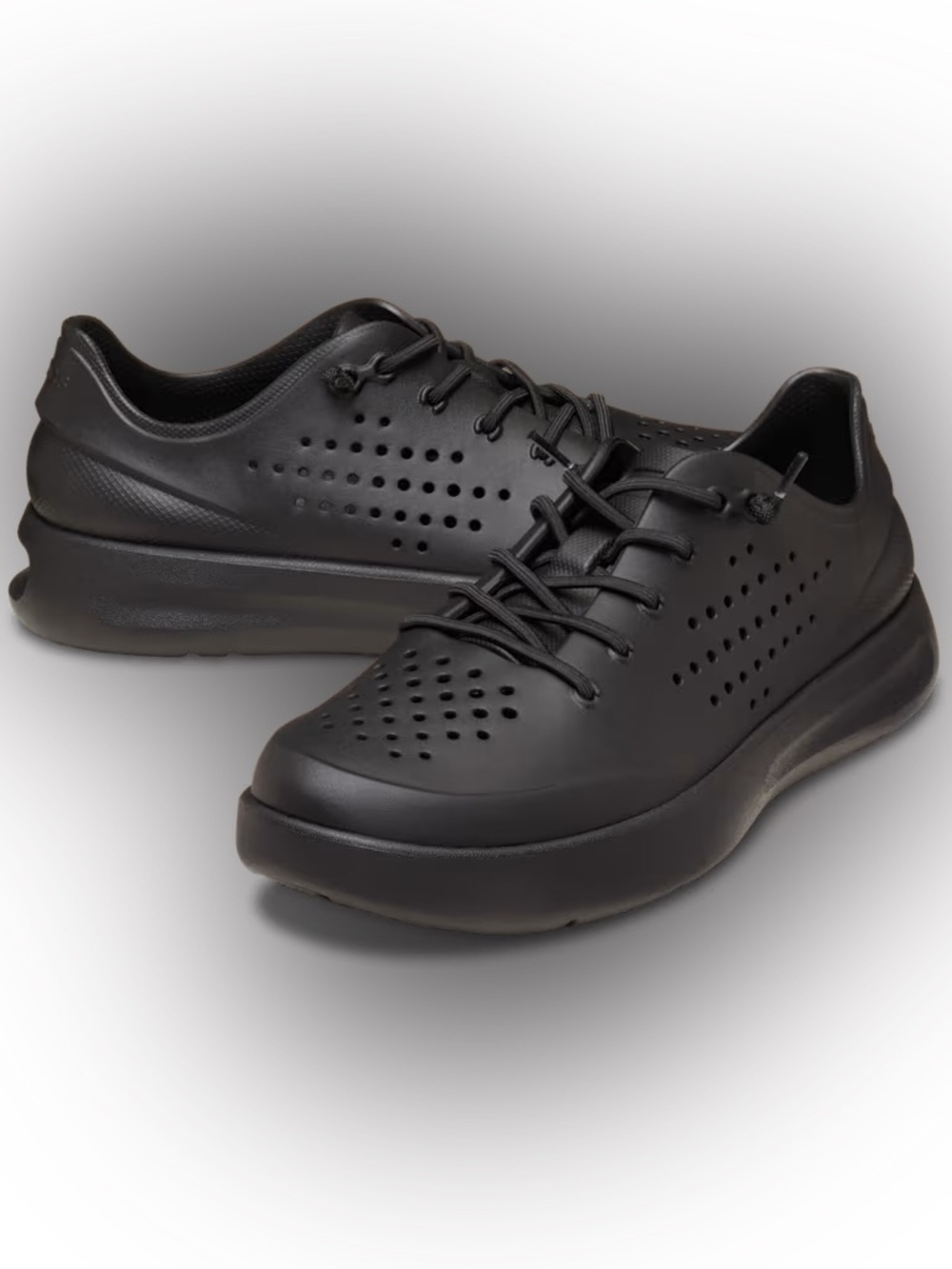 CROCS Men's Black Perforated Lace-Up Sneakers